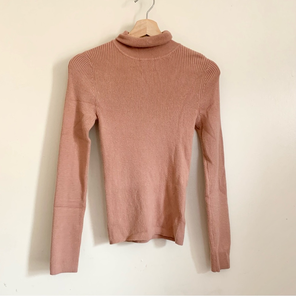 ❤️ 3/30 Express Brown Ribbed Turtleneck Long Sleeves Sweater US Small